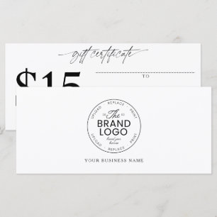 Modern Logo Gift Certificate Add Your Amount 