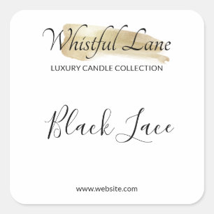 Modern Logo Gold Ink White Candle Product Labels