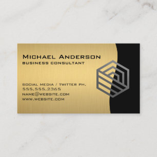 Modern Logo   Gold Metallic Business Card