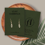 Modern Logo Jewellery Earring Display Card<br><div class="desc">Simple,  modern design with black typography and dark green/grey textured background (for a more authentic kraft look,  you can choose print on premium kraft paper). Select the '' Edit using Design Tool'' to customise this design further. 
*These cards don't come with holes. The holes are simulated in the artwork.</div>