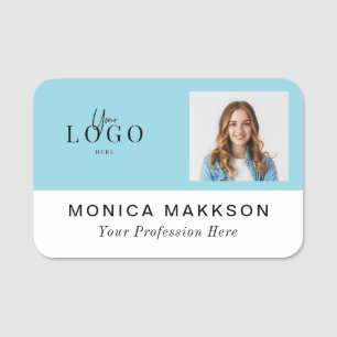 Modern logo, name and title classy name tag