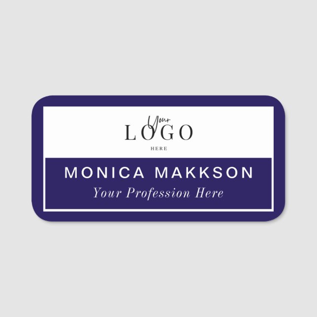 Modern logo, name and title classy name tag (Front)