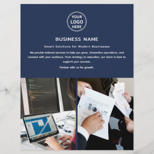 Modern Logo Photo Navy Blue Professional Business Flyer