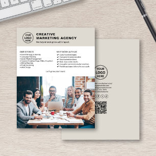 Modern Logo Photo QR Marketing Business Flyer
