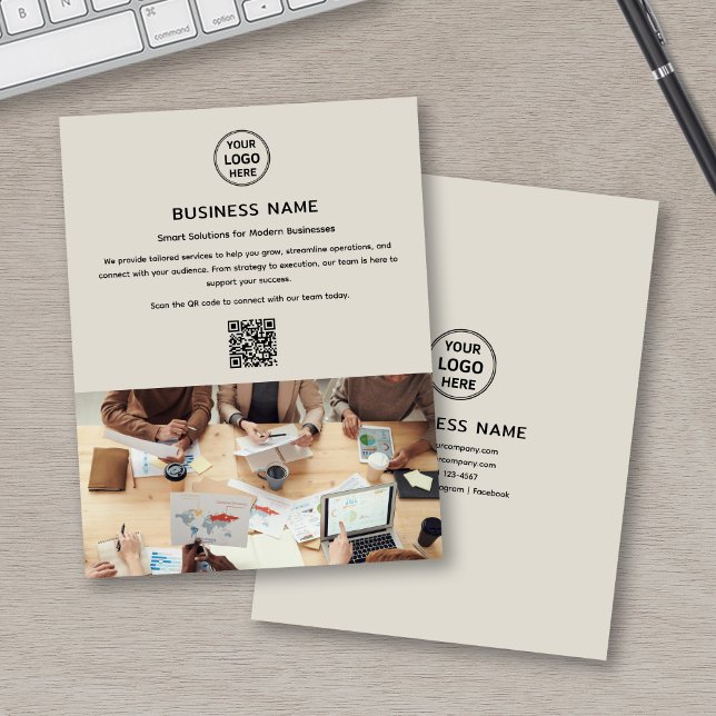 Modern Logo Photo QR Professional Business Flyer (Modern Logo Photo QR Professional Business Flyer)