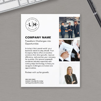 Modern Logo Photo White Professional Business Flyer