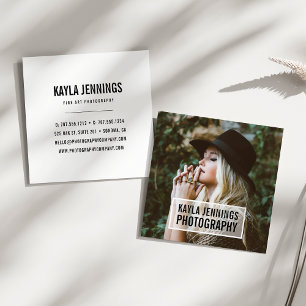 Modern Logo Photographer Square Business Card
