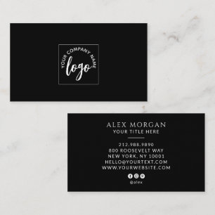 Modern Logo Professional Black Business Card