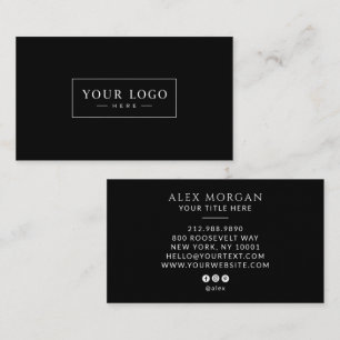 Modern Logo Professional Black Business Card