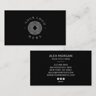 Modern Logo Professional Black Business Card