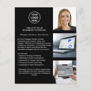 Modern Logo Professional Black Business  Flyer