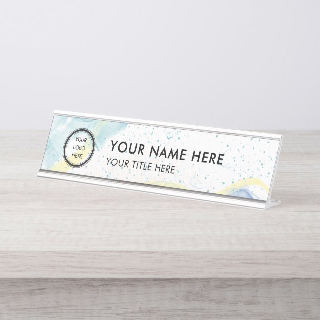 Modern Logo Professional Business Name Plate (Front)
