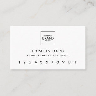 Modern Logo Professional White Loyalty Card
