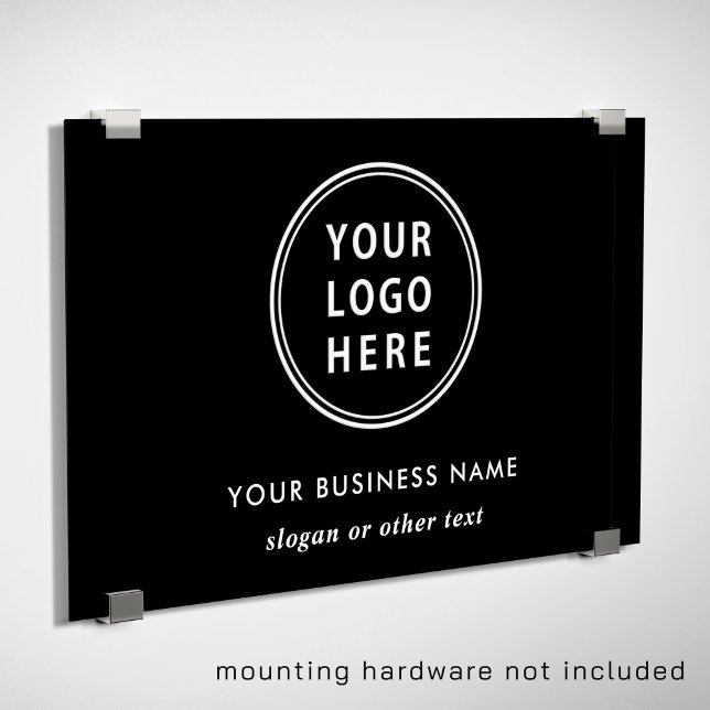 Modern Logo Promotional Black Acrylic Sign (Creator Uploaded)
