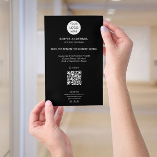 Modern Logo QR Black Professional Business Flyer