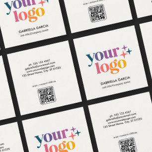 Modern Logo QR Code Basic Business Card
