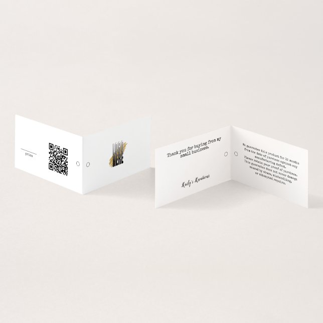 Modern  Logo QR   Code Hang Price Tag  (Inside and Outside)