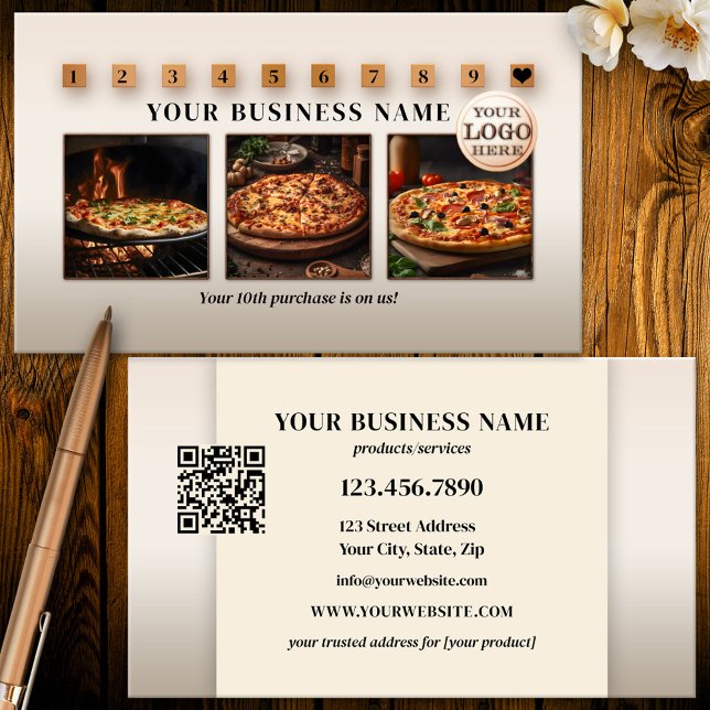 Modern Logo QR Code Photos Loyalty Card (Creator Uploaded)