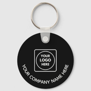 Modern Logo QR Code Promo Black Keychains