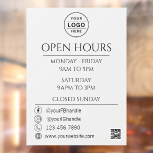 Modern Logo QR Code Store Opening Times Gray