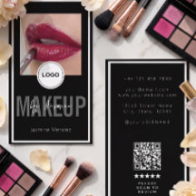 Modern Logo QR Review Black White Makeup Artist Bu