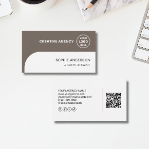 Modern Logo QR Social Media Creative Agency  Business Card
