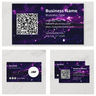 Modern Logo Scannable QR Code Website Social Media Business Card