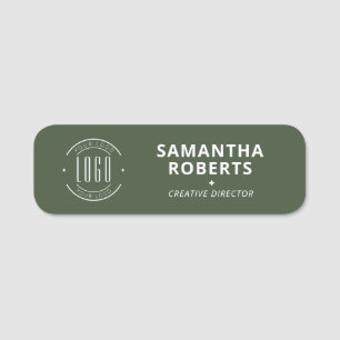 Modern logo simple employee magnetic safety pin name tag