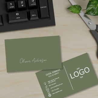 Modern  Logo Simple Sage Business Card