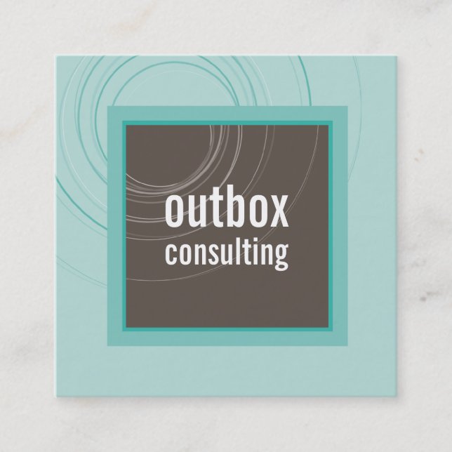 MODERN LOGO smart square icon monogram mint brown Business Card (Front)