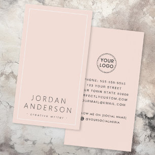 Modern logo social media blush pink business cards
