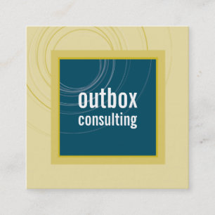 MODERN LOGO square icon monogram teal mustard Square Business Card