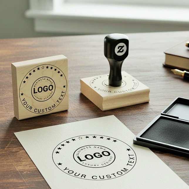 Modern Logo Stamp (Custom Business Text Seal)  (Logo stamp custom template)
