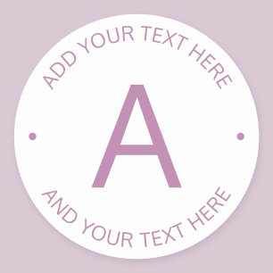 Modern Logo Style Monogram   Light Purple Classic Round Sticker