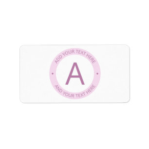 Modern Logo Style Monogram Light Purple Pink Label