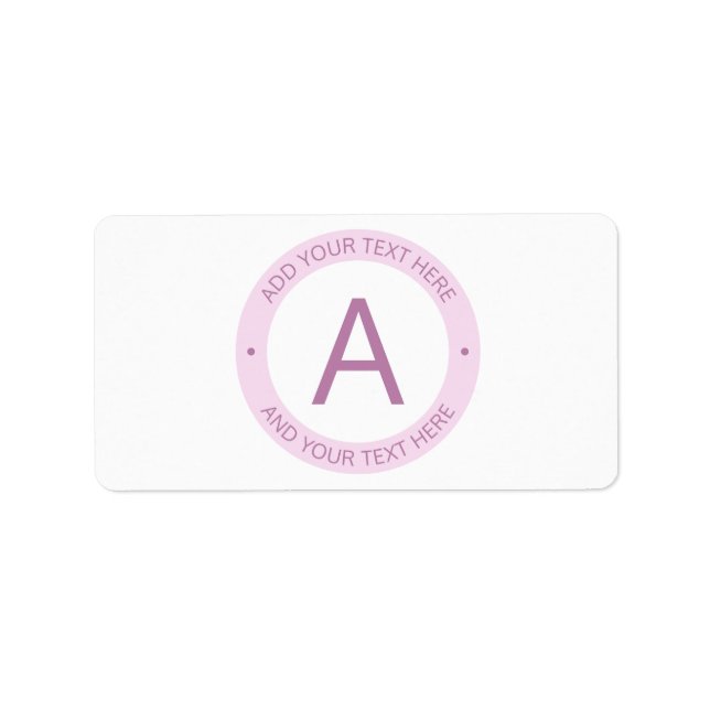 Modern Logo Style Monogram | Light Purple Pink Label (Front)