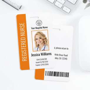 Modern Logo Template Employee Photo Name Nurse ID Badge