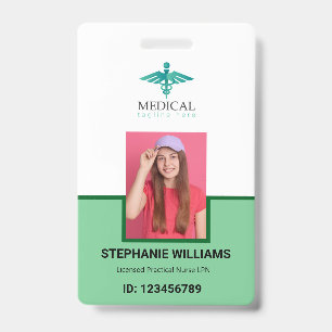 Modern Logo Template Employee Photo Name Nurse ID  Badge