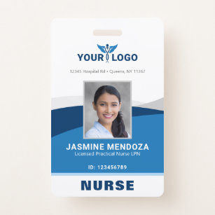 Modern Logo Template Employee Photo Name Nurse ID ID Badge