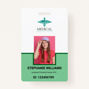 Modern Logo Template Employee Photo Name Nurse ID ID Badge
