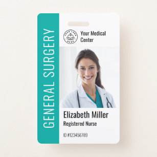 Modern Logo Template Employee Photo Name Nurse ID ID Badge