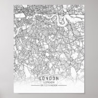 Modern London, England Street Map