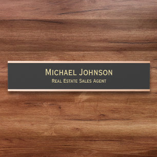 Modern Long Office Name Plate Job Title Door Sign