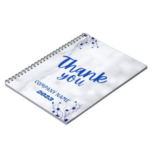Modern look Name Customise White Marble Notebook