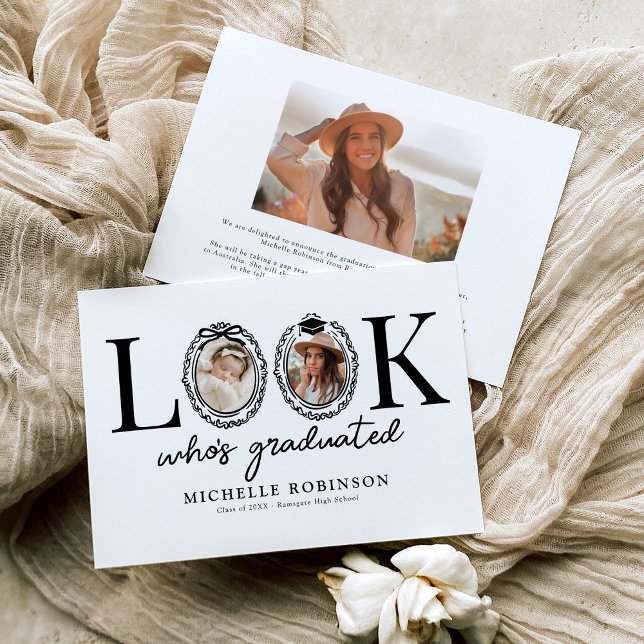 Modern Look Whos Graduated Photo Announcement (Creator Uploaded)