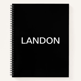 Modern Looking Bold Black White Text Notebook