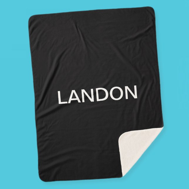 Modern Looking Bold Black White Text Sherpa Blanket (Creator Uploaded)