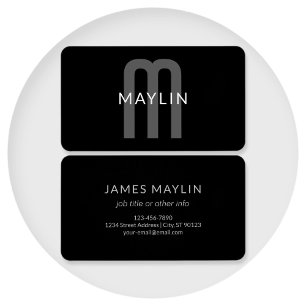Modern Looking Monogrammed Name Black Grey White