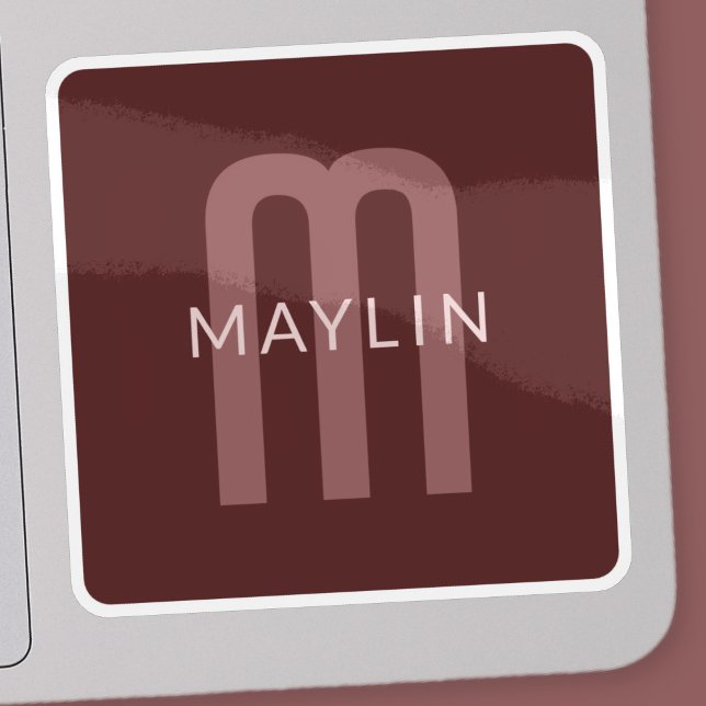 Modern Looking Monogrammed Name | Maroon Red (Creator Uploaded)