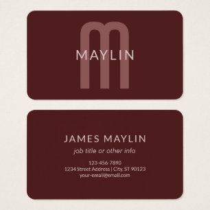 Modern Looking Monogrammed Name Maroon Red